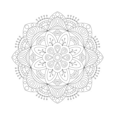 Soyut tasarım öğeleri. Vektör yuvarlak mandalalar. Grafik şablonu tasarımınız için. Dekoratif retro süsleme.