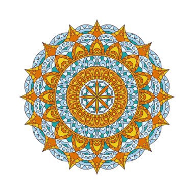 Soyut tasarım öğeleri. Vektör yuvarlak mandalalar. Grafik şablonu tasarımınız için. Dekoratif retro süsleme.