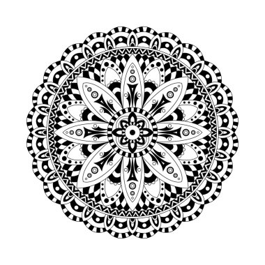 Vektör yuvarlak mandalalar. Grafik şablonu tasarımınız için. Dekoratif retro süsleme. Çiçekler ile çizilmiş arka plan el.