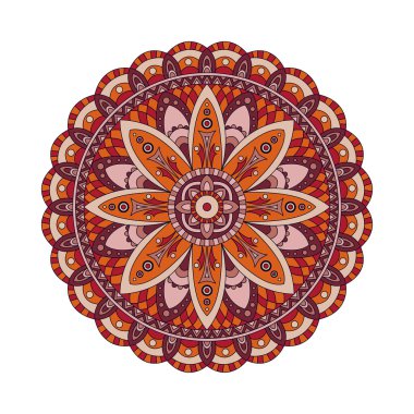 Vektör yuvarlak mandalalar. Grafik şablonu tasarımınız için. Dekoratif retro süsleme. Çiçekler ile çizilmiş arka plan el.