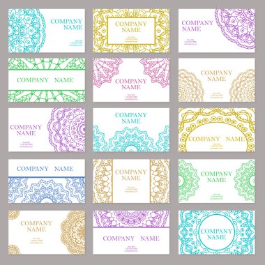 Vektör şablonu kartvizit. Geometrik arka plan. Kart veya davet koleksiyonu. Islam, Arapça, Indian, Osmanlı motifleri.