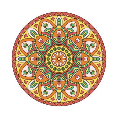 Soyut tasarım öğeleri. Vektör yuvarlak mandalalar. Grafik şablonu tasarımınız için. Dekoratif retro süsleme.