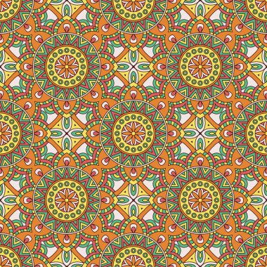 Vektör dekoratif elemanları ile seamless modeli. Yazdırmak için renkli geometrik desen