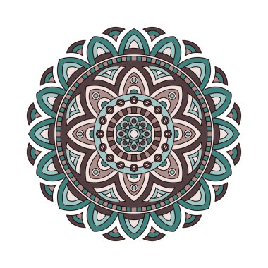 Dekoratif etnik mandala. Anahat süs izole eder. Vektör tasarımı ile İslam, Hint, Arap motifleri.