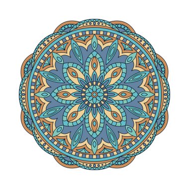 Vektör yuvarlak mandalalar. Grafik şablonu tasarımınız için. Dekoratif retro süsleme. Çiçekler ile çizilmiş arka plan el.