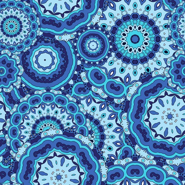 Textura Mandala em cores brilhantes. Padrão sem costura em estilo indiano. Fundo vetorial abstrato — Vetor de Stock