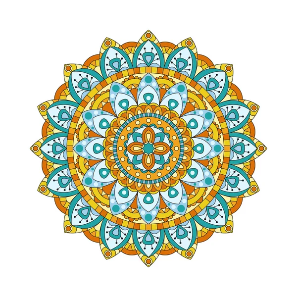 Mandalas redondas em vetor. Modelo gráfico para o seu design. Ornamento retro decorativo. Fundo desenhado à mão com flores . — Vetor de Stock