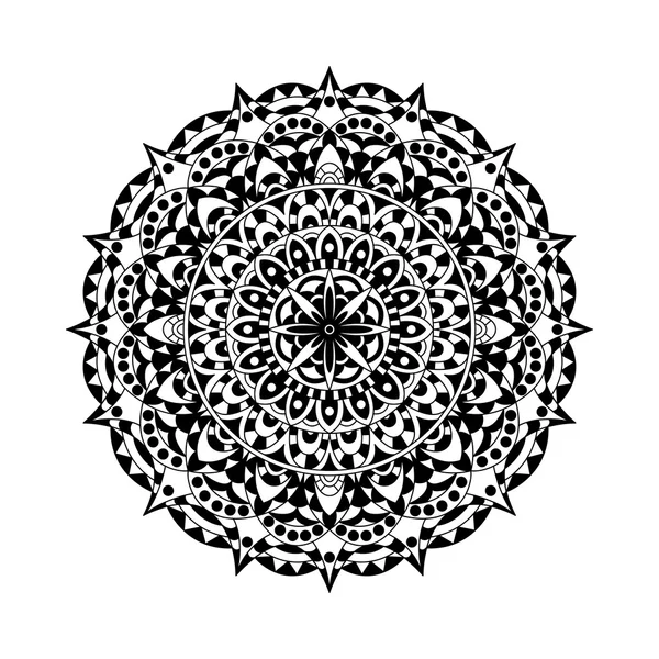 Runda mandalas i vector. Grafisk mall för din design. Dekorativ retro prydnad. Hand dras bakgrund med blommor. — Stock vektor