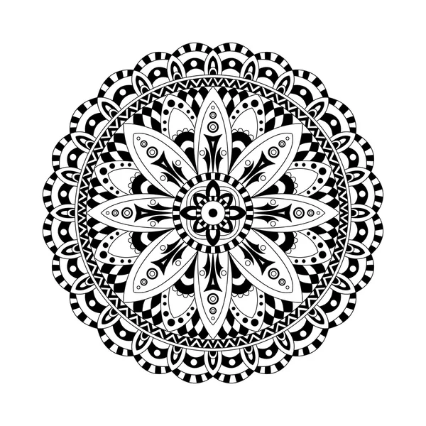 Runde Mandalas im Vektor. Grafikvorlage für Ihr Design. dekorative Retro-Ornamente. Hand gezeichneten Hintergrund mit Blumen. — Stockvektor