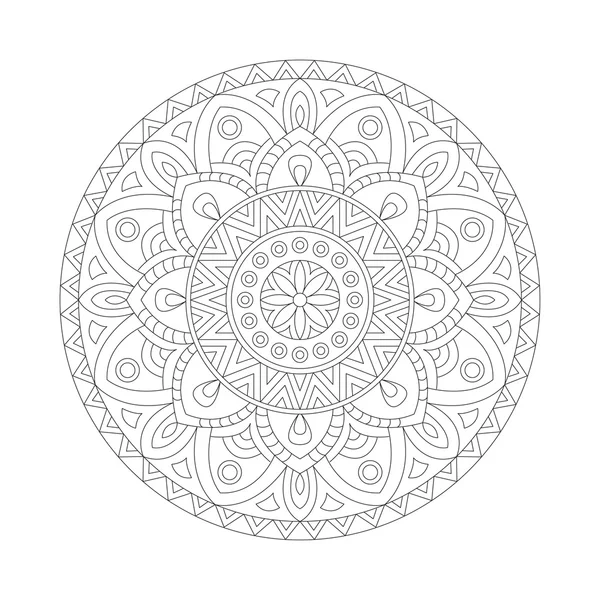 Runda mandalas i vector. Grafisk mall för din design. Dekorativ retro prydnad. Hand dras bakgrund med blommor. — Stock vektor