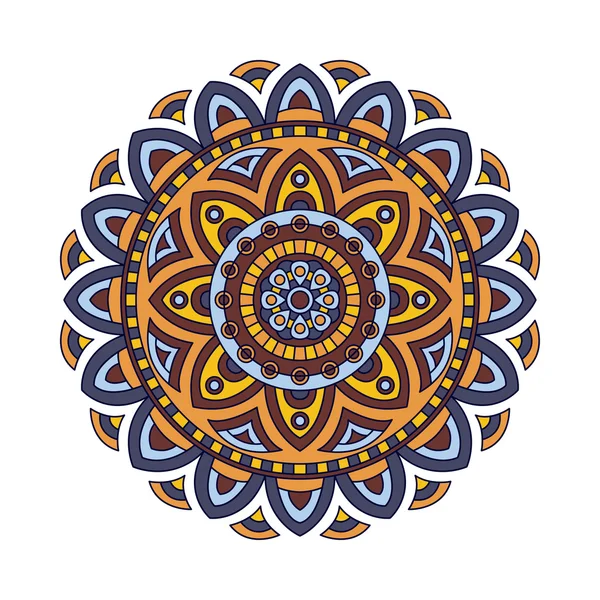 Mandala étnica decorativa. Esboço isola ornamento. Design vetorial com motivos islâmicos, indianos e árabes . — Vetor de Stock