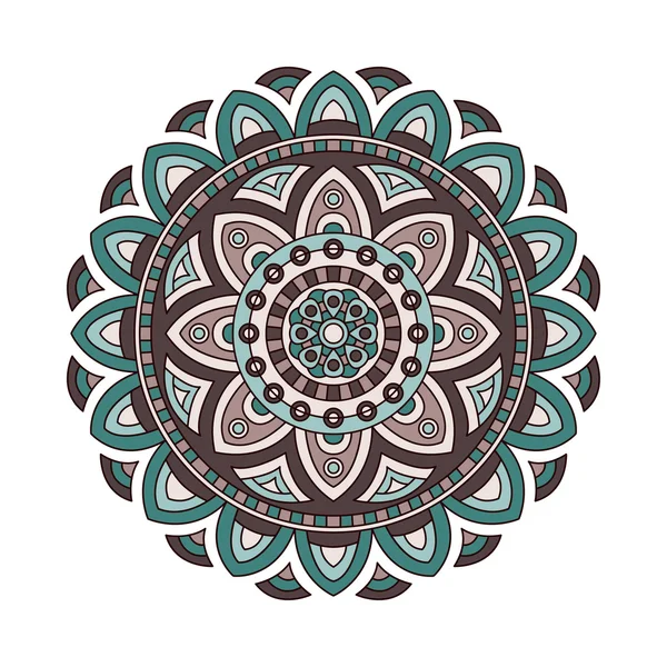 Mandala étnico decorativo. El contorno aísla el ornamento. Diseño vectorial con islam, indio, motivos árabes . — Vector de stock