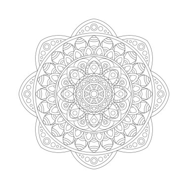 Soyut tasarım öğeleri. Vektör yuvarlak mandalalar. Grafik şablonu tasarımınız için. Dekoratif retro süsleme.