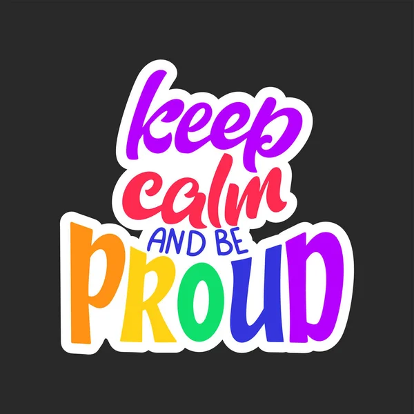 Citation de lettrage gay. slogan de fierté LGBT. Droits de l'homme et tolérance. poster dessiné à la main. Illustration vectorielle — Image vectorielle