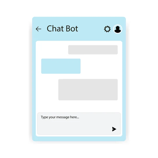 Chatbot App mobiler Helfer. Dialog Fenster flaches Gestaltungskonzept. soziale Kommunikation im Chat. Vektorvorlage — Stockvektor