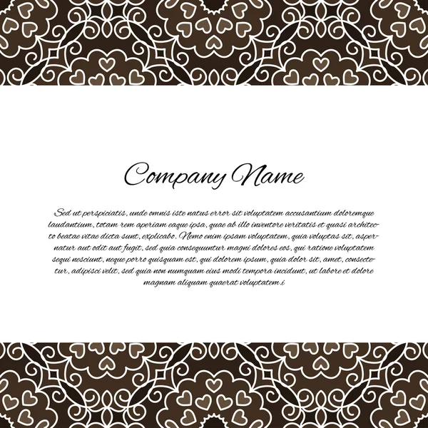 Vector decoração ornamentada com lugar para o texto. Cartão para empresas em re — Vetor de Stock