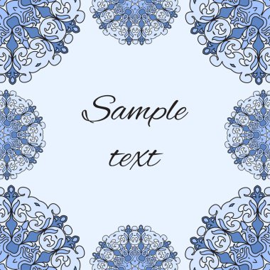 Dekoratif çerçeve süsleme ile retro tarzı içinde. Vektör kartı ile 