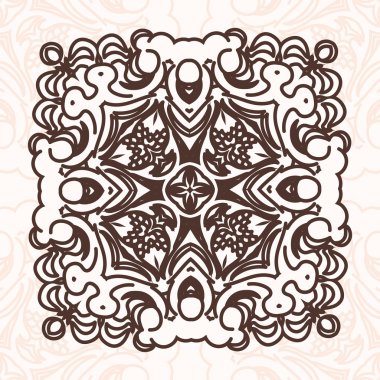 soyut tasarım öğesi. kare mandala vektör. grafik depo