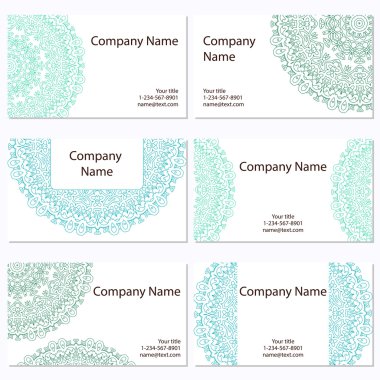 altı kartvizit kümesi. o ile retro tarzında Vintage desen