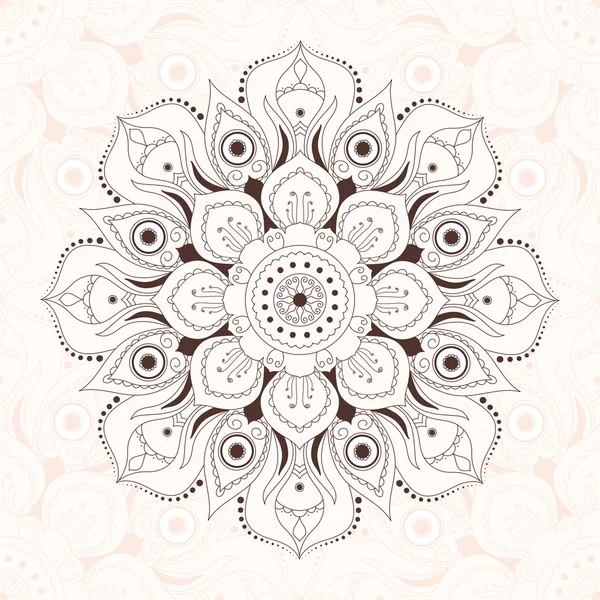 Elemento de diseño abstracto. Mandala redonda en vector. Temperatura gráfica — Vector de stock