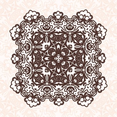 soyut tasarım öğesi. kare mandala vektör. grafik depo