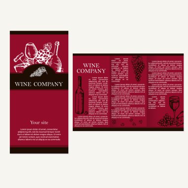 şarap şirketi. Restoran Tema. kurumsal kimlik. Broşürler de