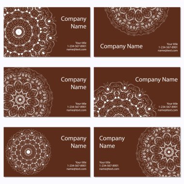 altı kartvizit kümesi. o ile retro tarzında Vintage desen