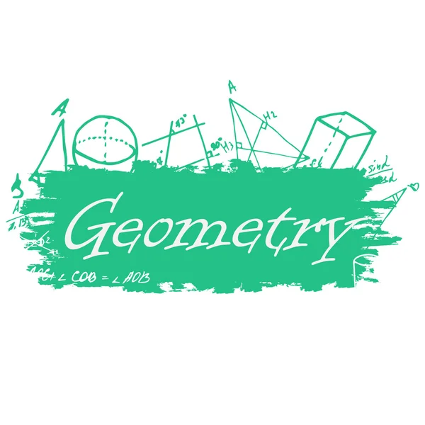 School background of school supplies. Geometry design template — Stock Vector
