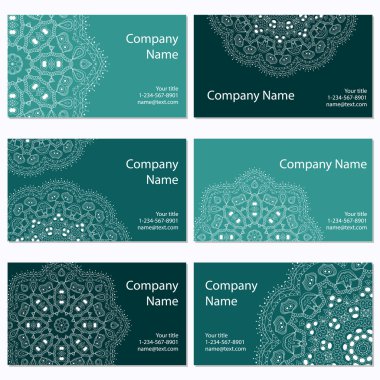 altı kartvizit kümesi. o ile retro tarzında Vintage desen