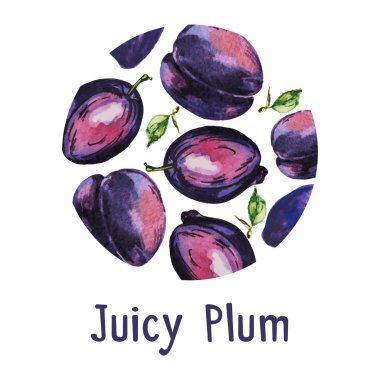 Cafe tasarımı. Vektör Erik vintage şablonu. Soyut concep