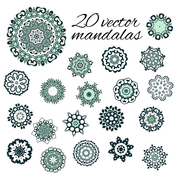 Eléments de design abstraits. Ensemble de mandalas rondes en vecteur. Graphique 1 — Image vectorielle