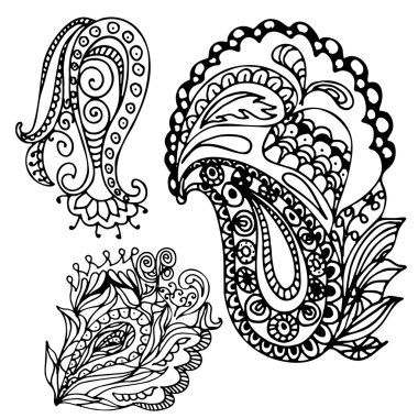 Hand drawn doodle element  in vector. Ethnic zentangle design. B