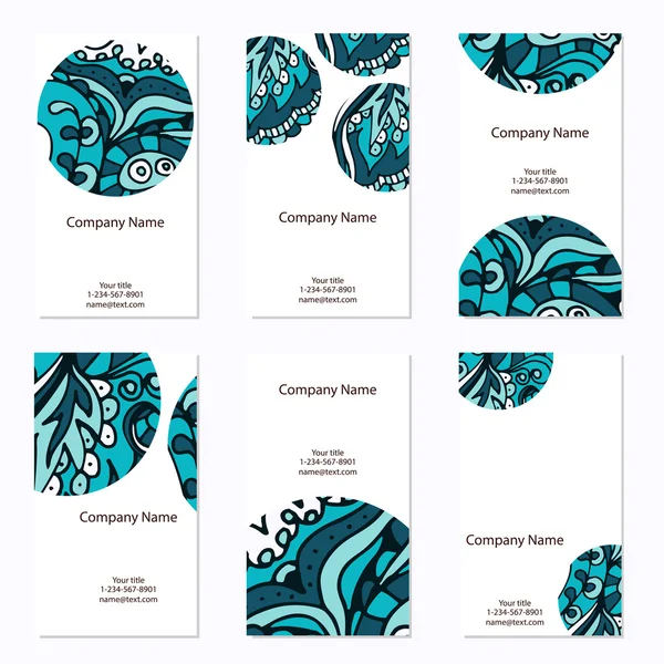 Set of six business cards. Corporate identity vector template wi — ストックベクタ