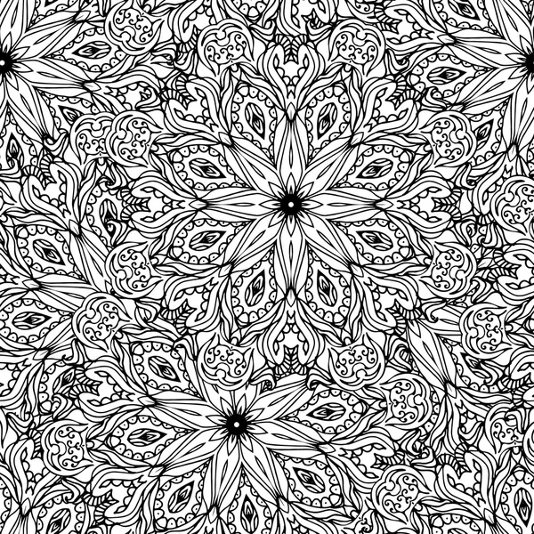 Seamless floral background. Ethnic doodle design pattern. Abstra — Wektor stockowy