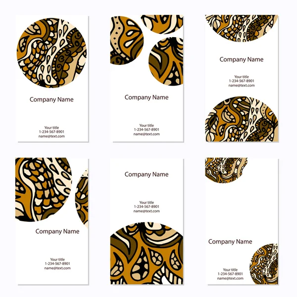 Set of six business cards. Corporate identity vector template wi — ストックベクタ