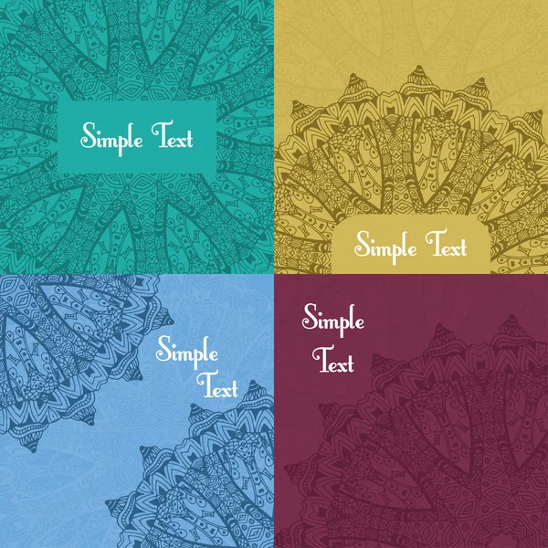 Set of retro cards with mandala. Vintage background with place for text. — Stockový vektor
