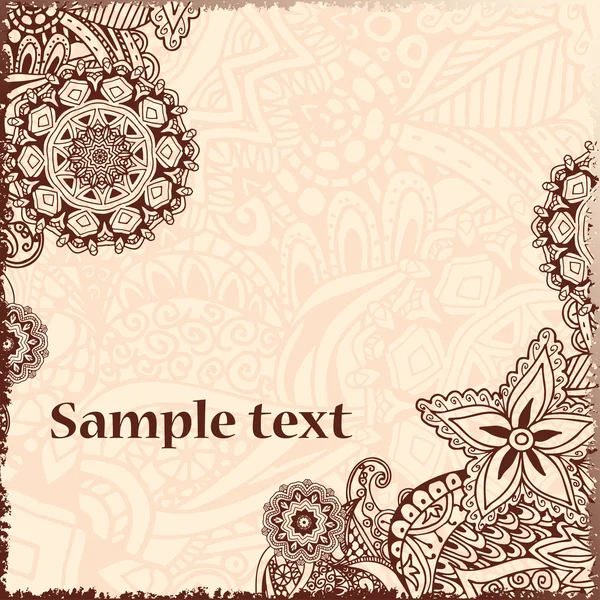 Tarjeta retro con garabato. Fondo vintage con lugar para texto. Se puede utilizar como tarjeta o invitación . — Archivo Imágenes Vectoriales