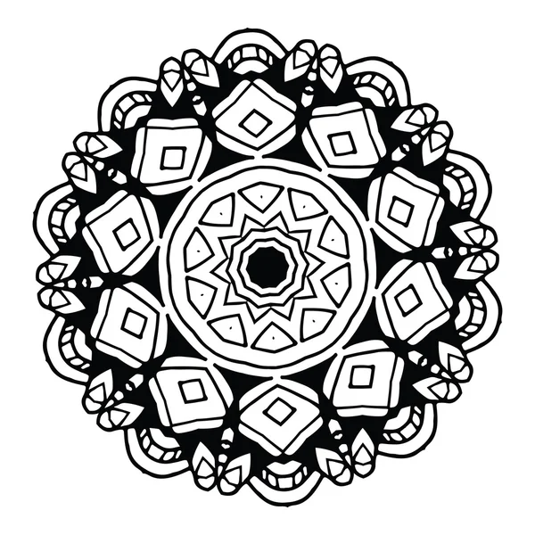 Diseño abstracto elemento blanco negro. Mandala redonda en vector. Plantilla gráfica para su diseño. Patrón circular . — Archivo Imágenes Vectoriales