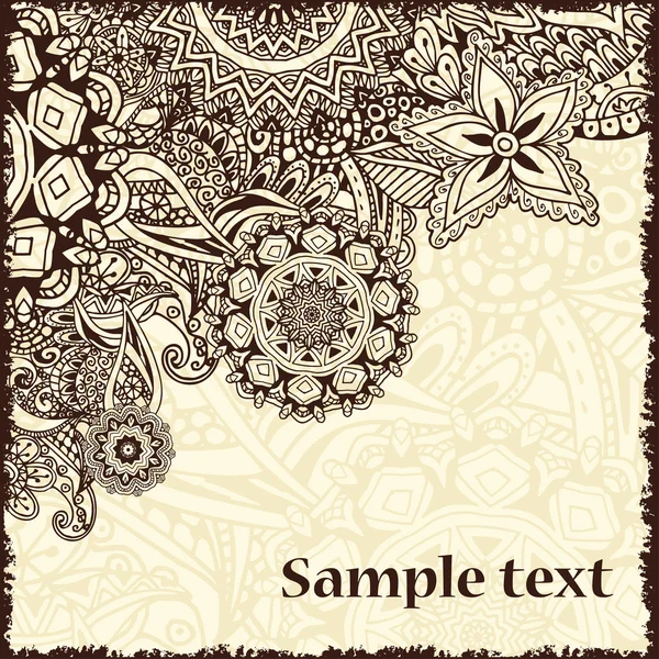Doodle ile Retro kartı. Metin için yer ile antika arka plan.