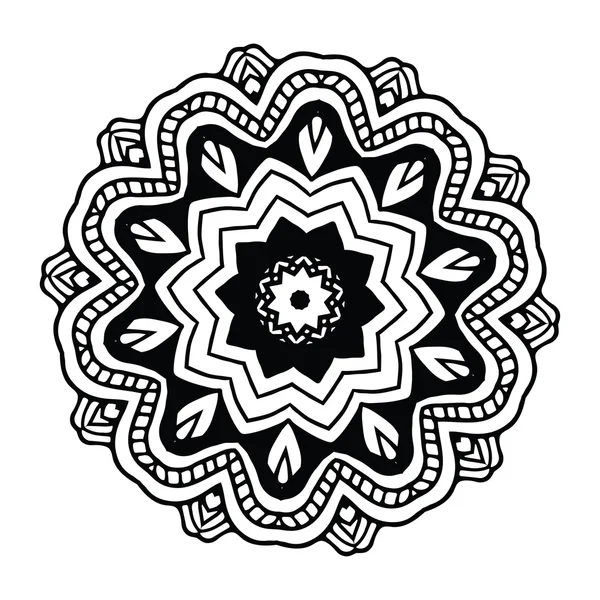 Elemento astratto di design bianco nero. Mandala rotondo in vettore. Modello grafico per il tuo design. Modello circolare . — Vettoriale Stock