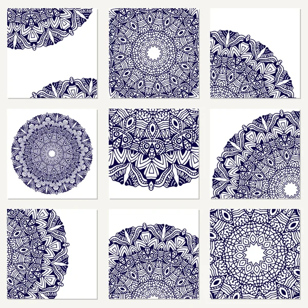 Vektor med mandala. Bakgrund abstrakt cirkel prydnad. Dekorativ retro element. Inbjudningskort på bröllop, födelsedag. — Stock vektor