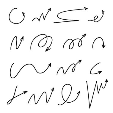 Zıpla, kıvrımlı, sarmal ve kıvrımlı ok çizgileri. Oyuncu el çizimi elementler. Spor için top hareketli yolları da içeriyor. Vektör çizimi izole edildi.