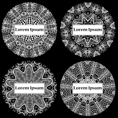 Mandala circle design. Abstract lace ornament. Vector illustration with arabic motifs for card, invitation, scrap booking.