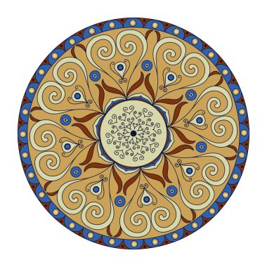 Mandala, round ethnic ornament. Vintage lace pattern. Vector circle background.