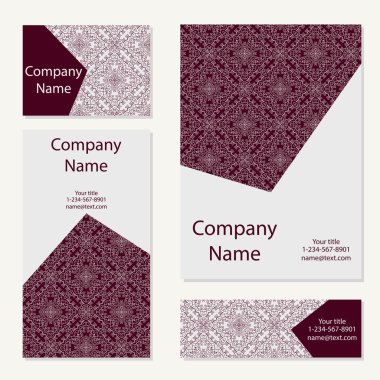 İş kartları koleksiyonu. Süsleme için tasarım dantel mandala ile. Vektör arka plan. Hint, Arap, Islam motifleri.