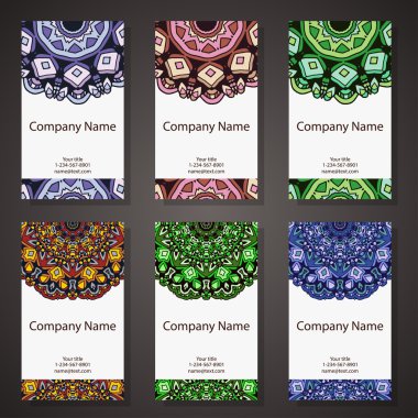 Vektör şablonu kartvizit. Geometrik arka plan. Kart veya davet koleksiyonu. Islam, Arapça, Indian, Osmanlı motifleri.
