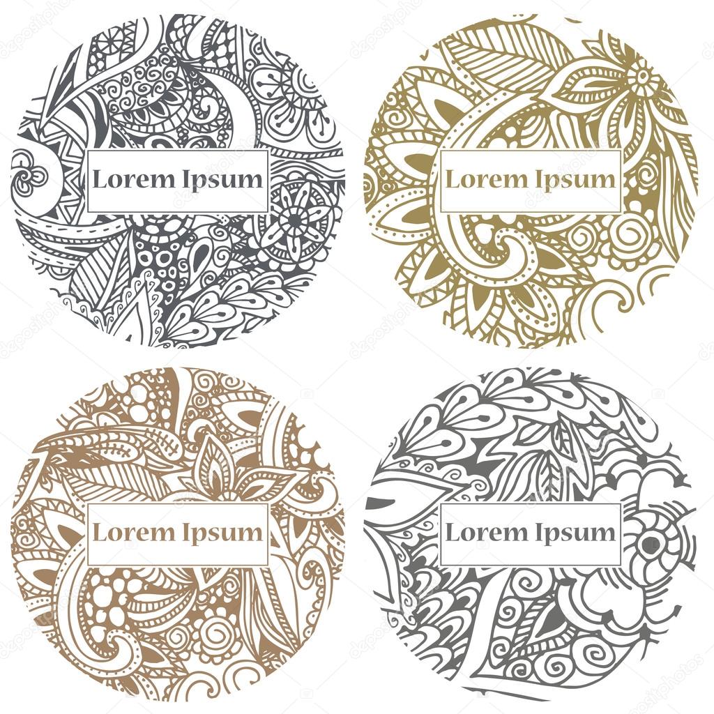 Doodle Circle Design Abstract Lace Ornament Vector Illustration