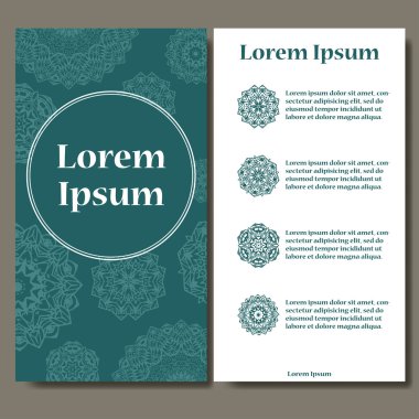 Soyut şablon kümesi. Metin için yer ile kare desen davet. Dantel takı, mandala. Arapça, İslam'ın tasarım öğeleri. Vektör çizim