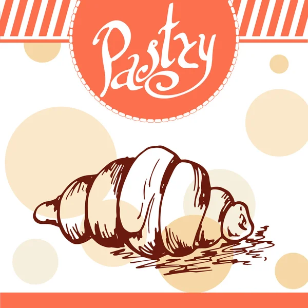 Ilustración del vector pastelero. Diseño de panadería. Bonita tarjeta con elemento tipográfico decorativo. Icono de pastelería para cartel — Vector de stock