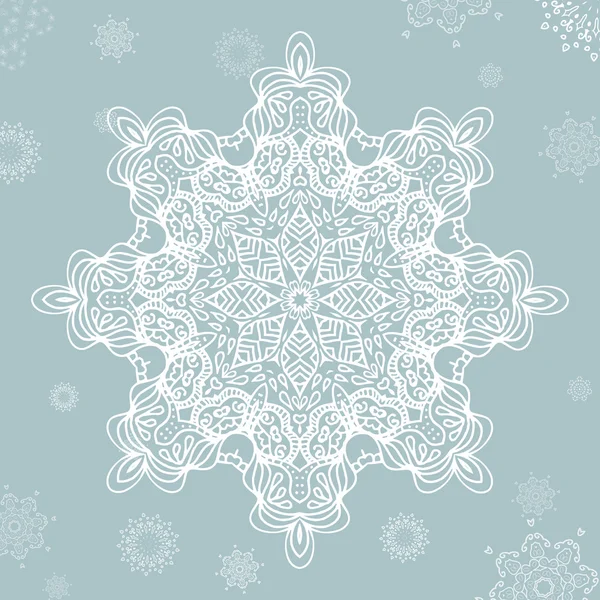 Абстрактная снежинка. Векторная Мандала на Рождество. Графический шаблон для Вашего дизайна . — стоковый вектор